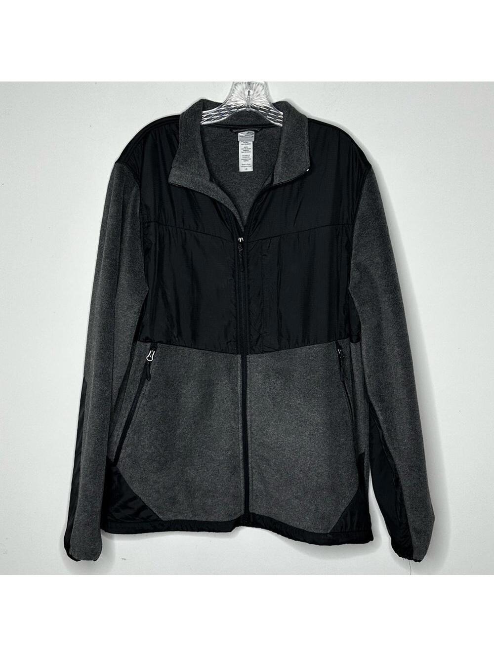 Men's Champion Zip-Up Jacket - Gray & Black Combination Large